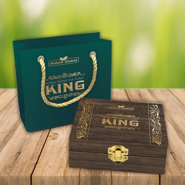 Đông trùng hạ thảo KING ký chủ nhộng tằm ( Hộp gỗ 30 con )