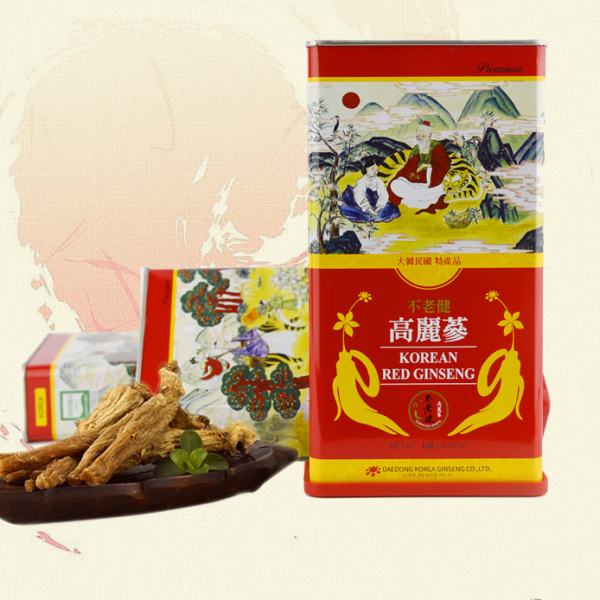Hồng Sâm Hàn Quốc Củ Khô Hộp Thiếc 150g Daedong Hàn Quốc