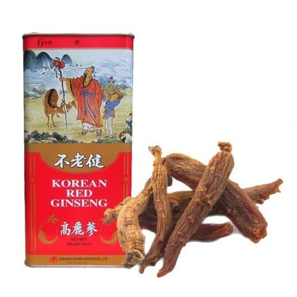 Hồng Sâm Hàn Quốc Củ Khô Hộp Thiếc 600g