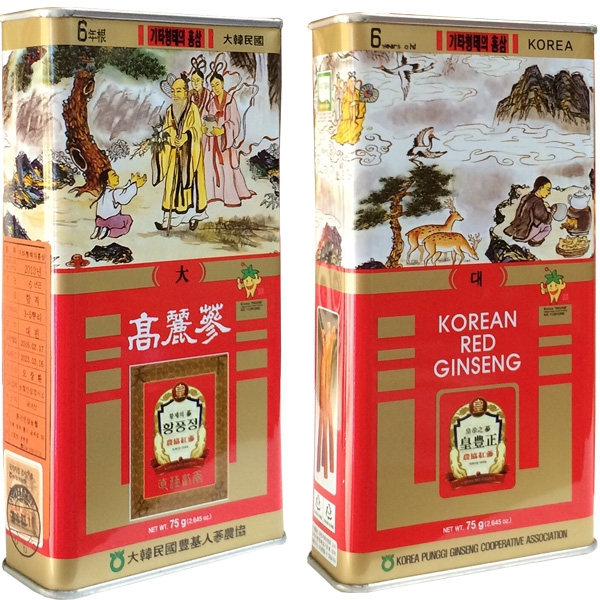 Hồng Sâm Nguyên Củ Khô Punggi Hàn Quốc 75g Củ To (3-5 Củ)