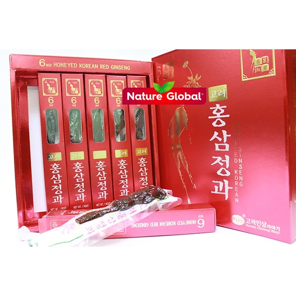 Hồng Sâm Nguyên Củ Tẩm Mật Ong Cao Cấp Hàn Quốc KGS 50g x 6 Củ