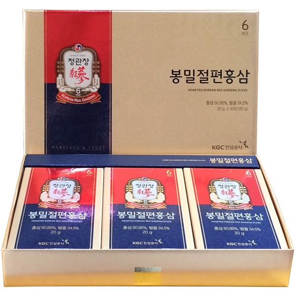 Hồng Sâm Tẩm Mật Ong Xắt Lát 120G (20G X 06 Hộp) KGC