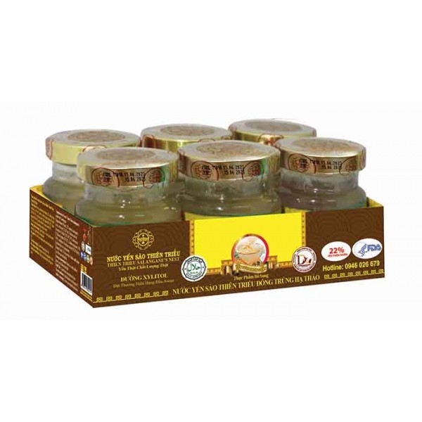 Lốc 6 Hủ Nước Yến Sào Cao Cấp Thiên Triều Đông Trùng 70ml/hủ