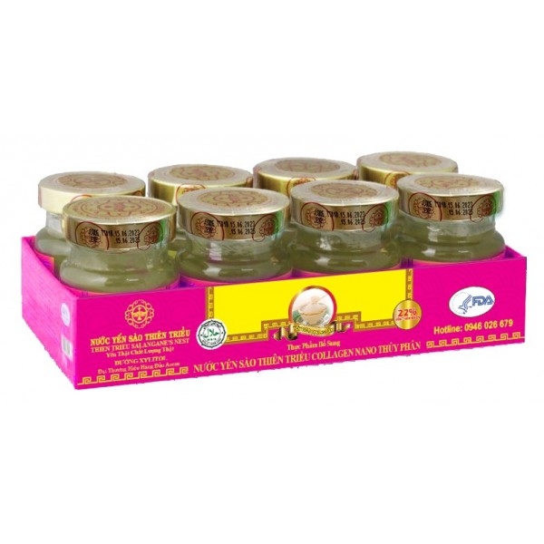 Lốc 8 Hũ Nước Yến Sào Cao Cấp Thiên Triều Collagen 70ml/hũ