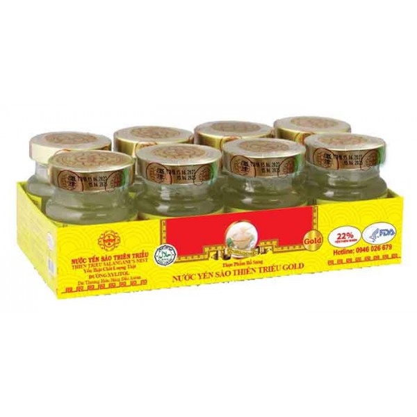 Lốc 8 Lọ Yến Sào Cao Cấp Thiên Triều Có đường GOLD 22%