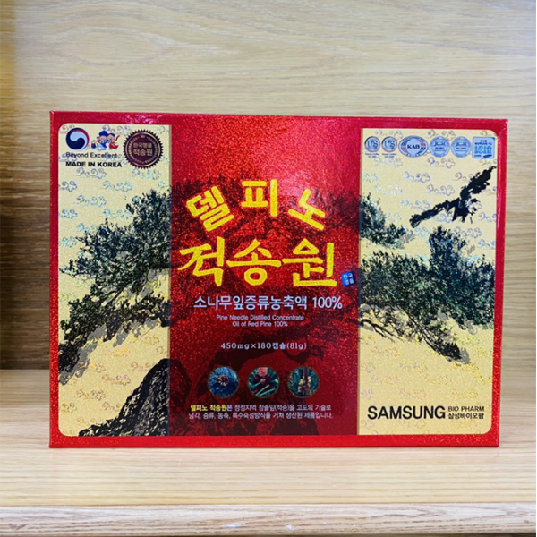 Tinh Dầu Thông Đỏ Cao Cấp Del Pino Joek Song Won 450mg x 180 Viên