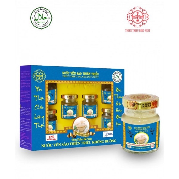 Yến Sào Cao Cấp Không Đường Thiên Triều Hộp 70ml x 6 Hũ