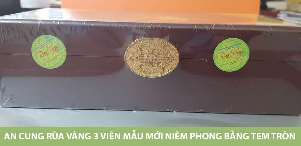 An cung Rùa vàng 3 viên mẫu mới niêm phong bằng Tem tròn