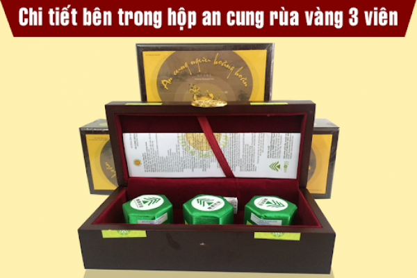 An Cung Ngưu Hoàng Hoàn Rùa Vàng Hộp 3 Viên