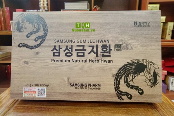 Kiện Não Hoàng Hoàn Samsung Hàn Quốc Hộp Gỗ 60 Viên x 3.75g Gum Jee Hwan
