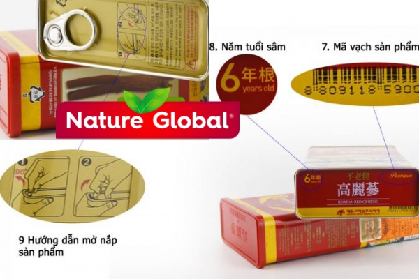 Hồng Sâm Hàn Quốc Củ Khô Hộp Thiếc 150g Daedong Hàn Quốc