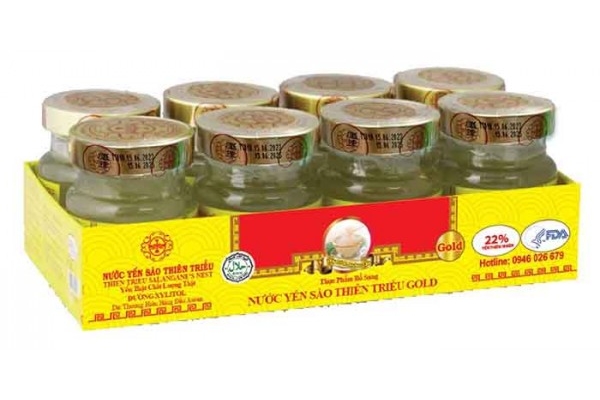 Lốc 8 Lọ Yến Sào Cao Cấp Thiên Triều Có đường GOLD 22%