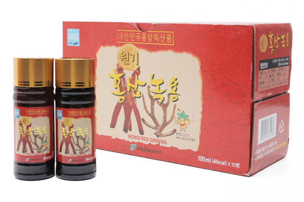 Nước Hồng Sâm Nhung Hươu Hàn Quốc Wongi Red Ginseng 10ml x 10 Lọ