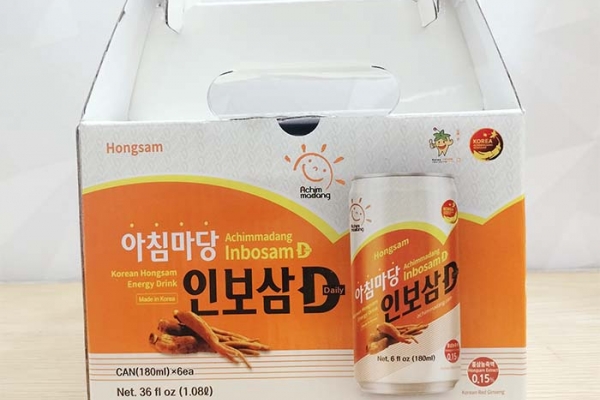 Nước Hồng Sâm 180ml x 6 Lon Inbosam D Achimmadang Hàn Quốc
